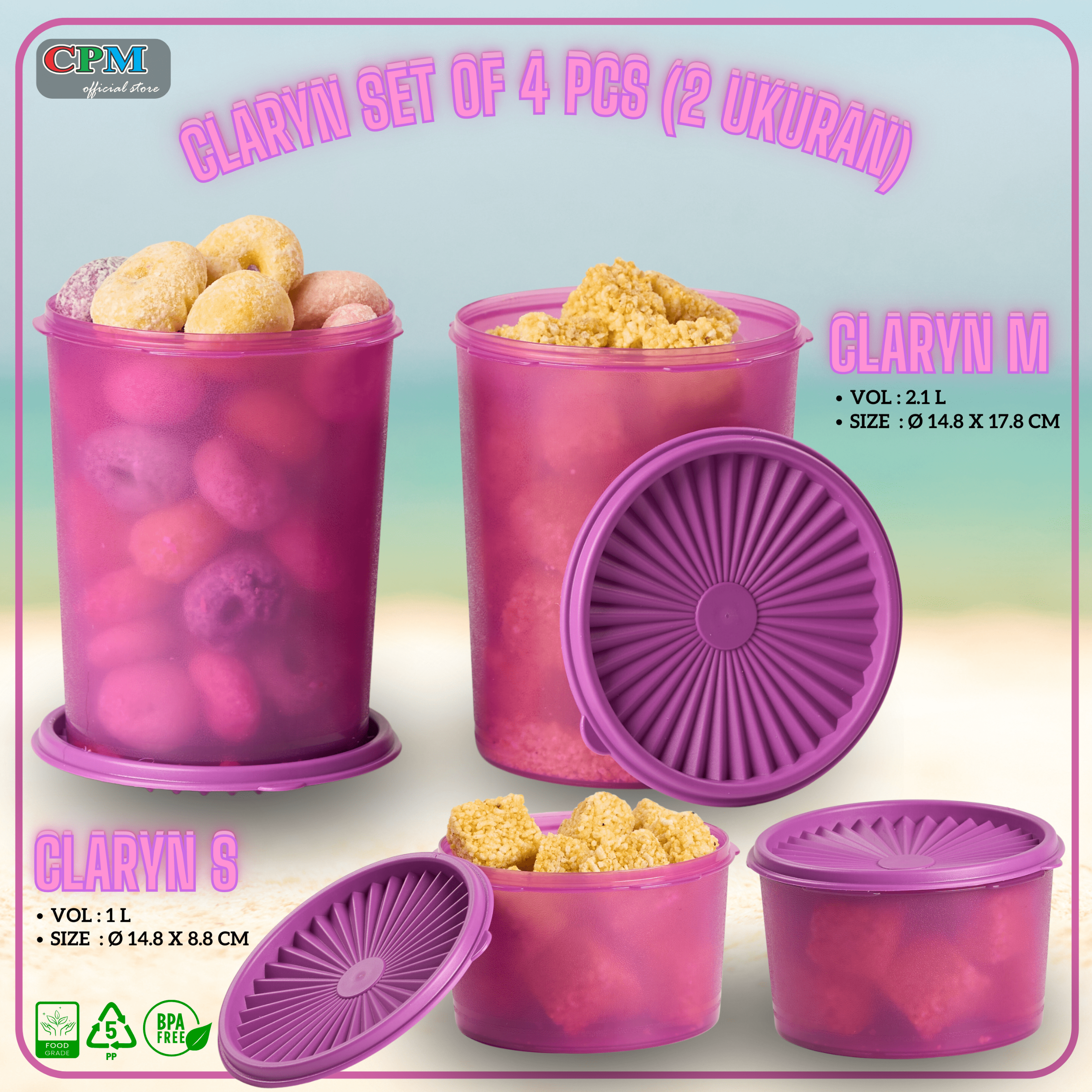 CPM Toples Claryn 2 Ukuran Set OF 4 Pcs ( Claryn m 2 + Claryn s 2)