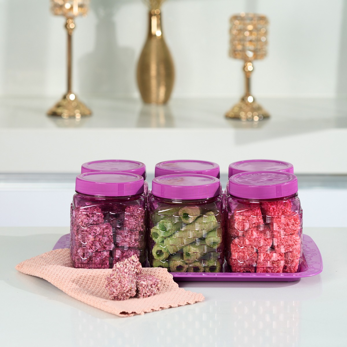 CPM Toples Araya Set Of 6 in 1 + Nampan Ungu