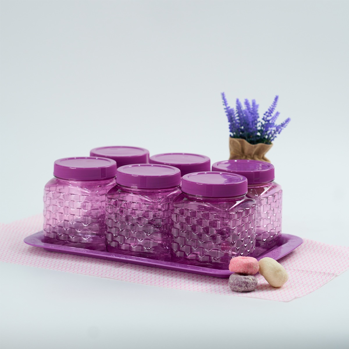 CPM Toples Araya Set Of 6 in 1 + Nampan Ungu
