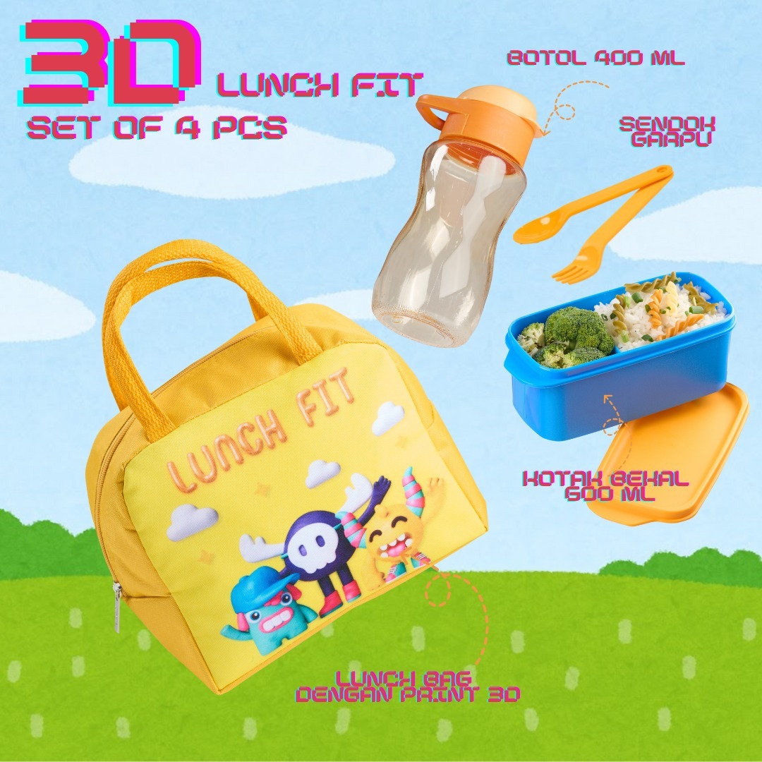 CPM Lunch Bag 3D Set Of 4 Pcs /Tas Bekal Set