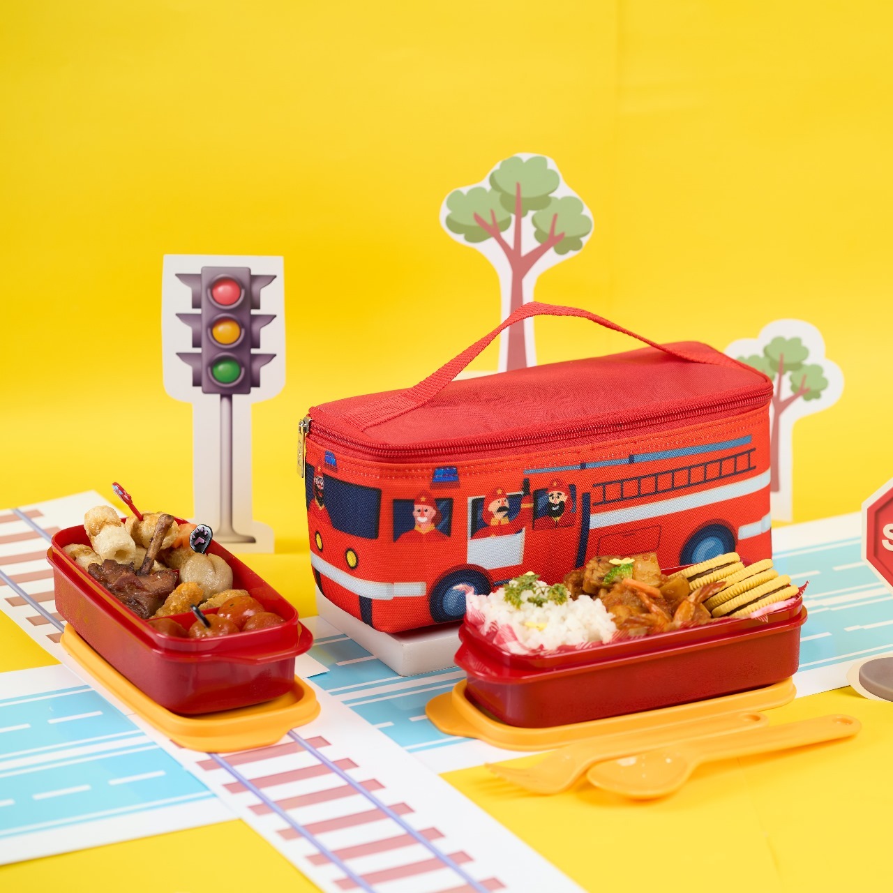 CPM Kuruma Lunch Bag Set of 4 pcs/ Train / Fire Truck / School Bus