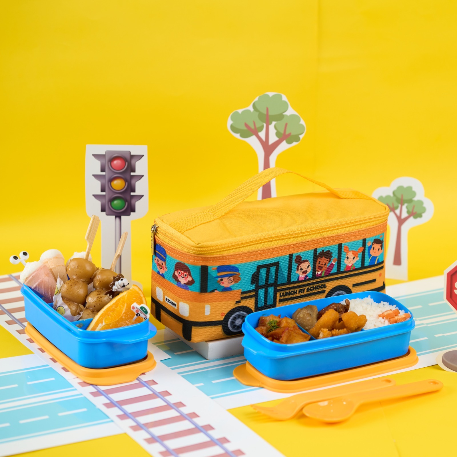 CPM Kuruma Lunch Bag Set of 4 pcs/ Train / Fire Truck / School Bus