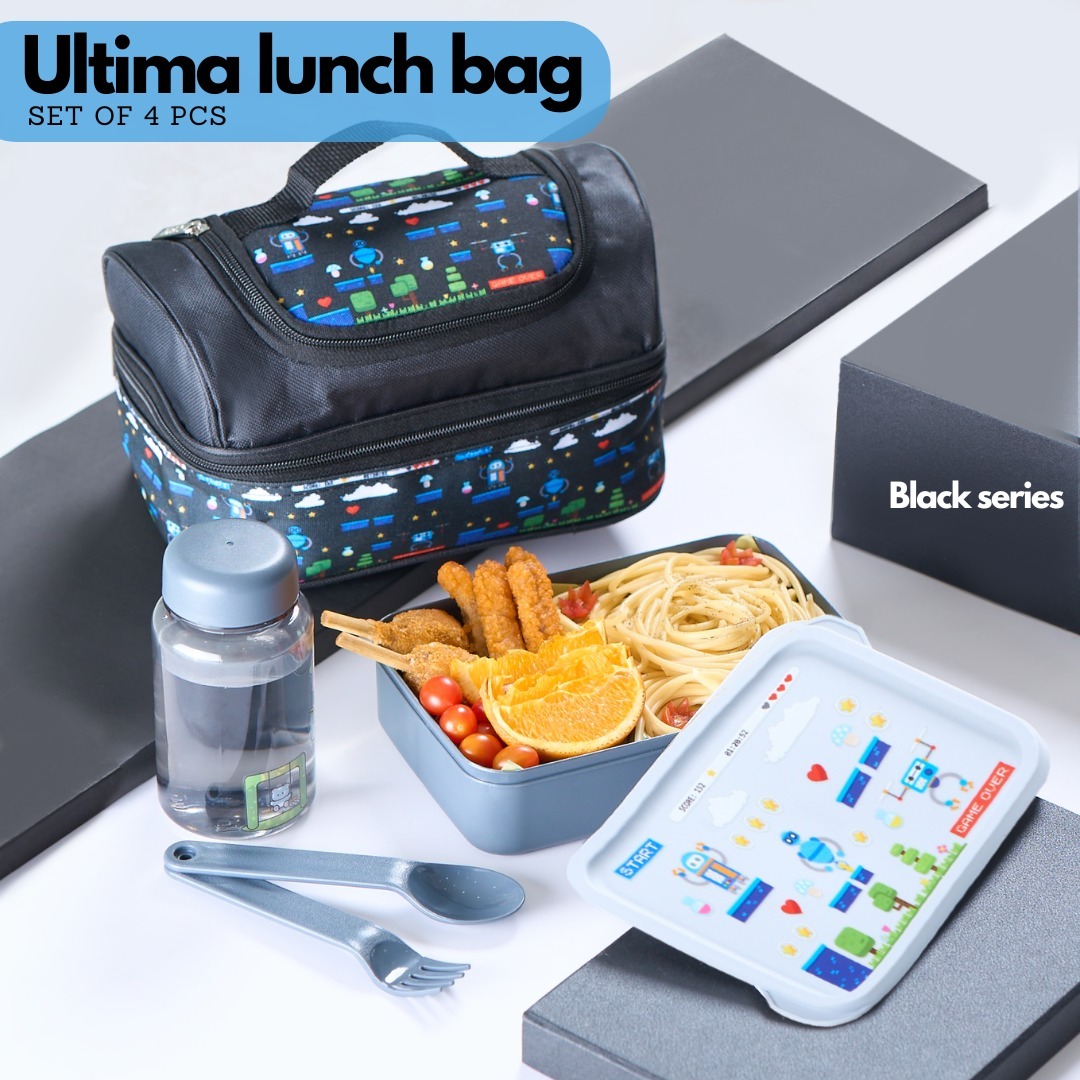CPM New Smiley Black Series Ultima Set Of 4 Pcs / Tas Bekal Makan Set