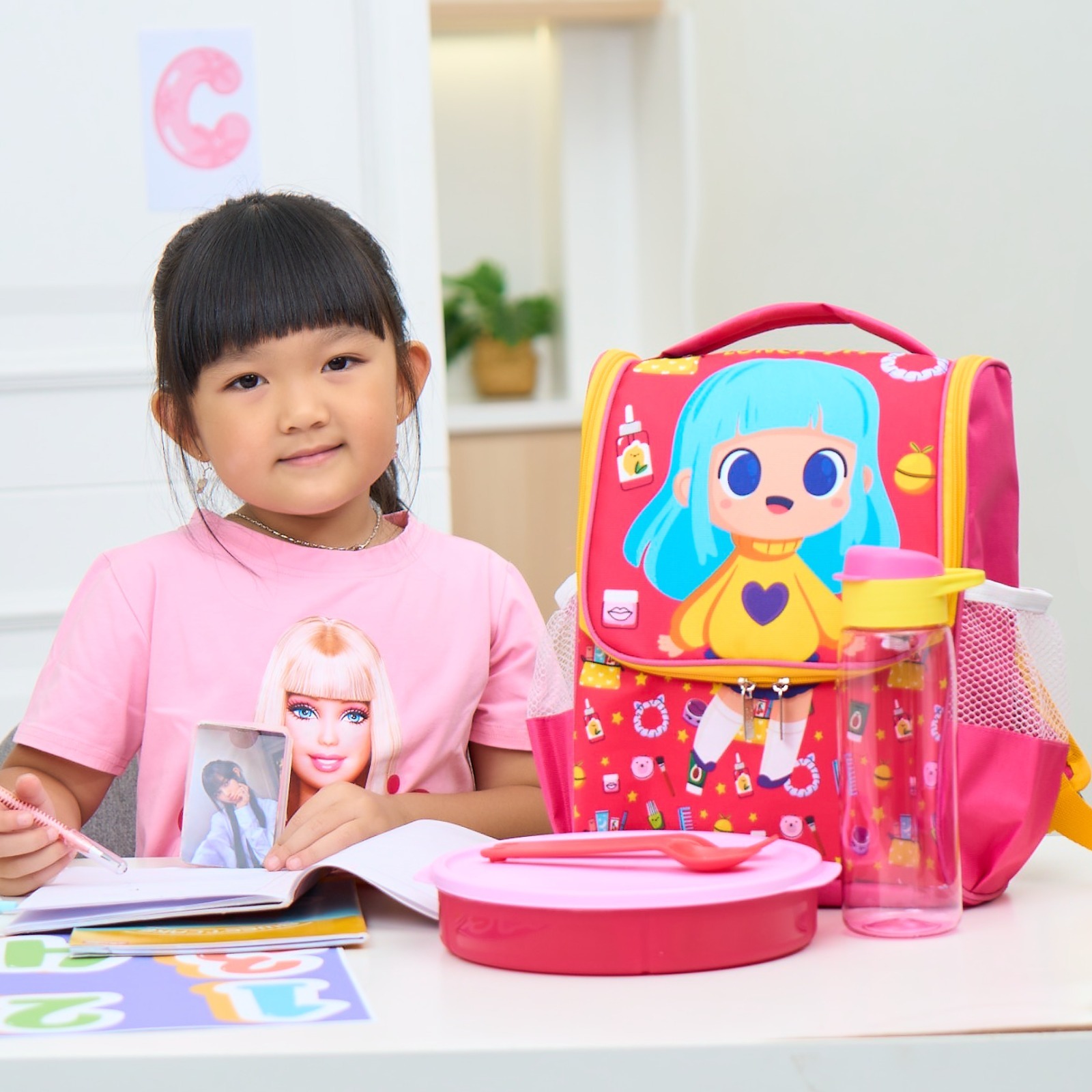 CPM Backpack Astro Set Of 4 Pcs/Girlies Backpack Pink set of 4 / tas backpack cewe cowok