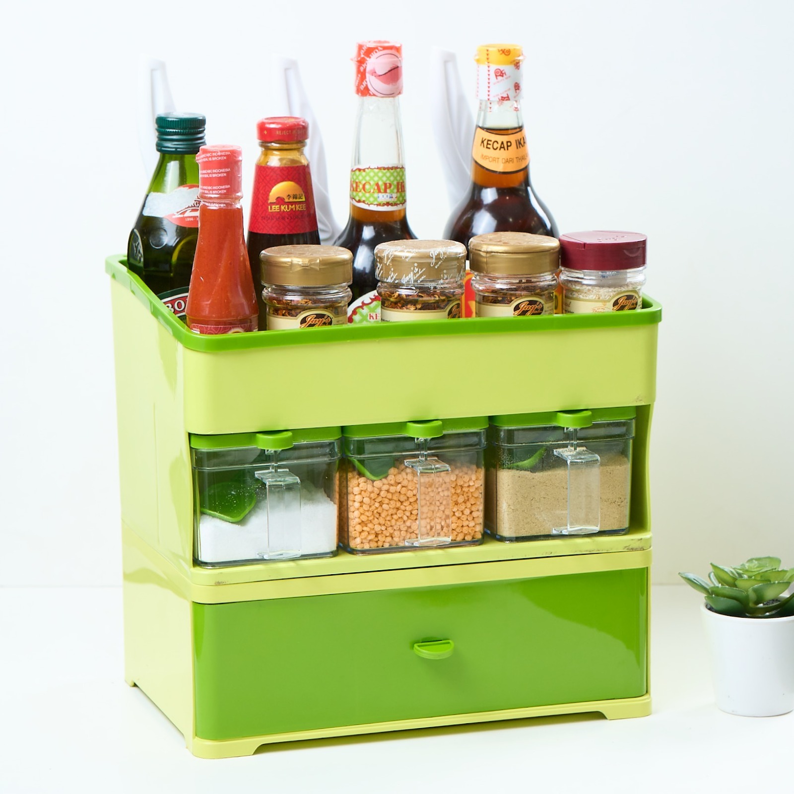 CPM HAZEL Spice Rack SS2 Organizer Rack With Brown Box/Rak Bumbu 2 Susun