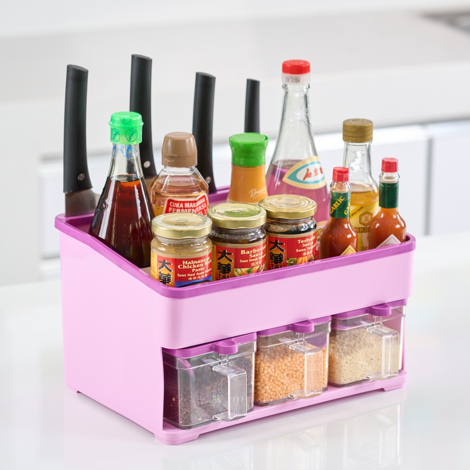 CPM HAZEL Spice Rack SS1 Organizer Rack With Brown Box/Rak Bumbu 1 Susun
