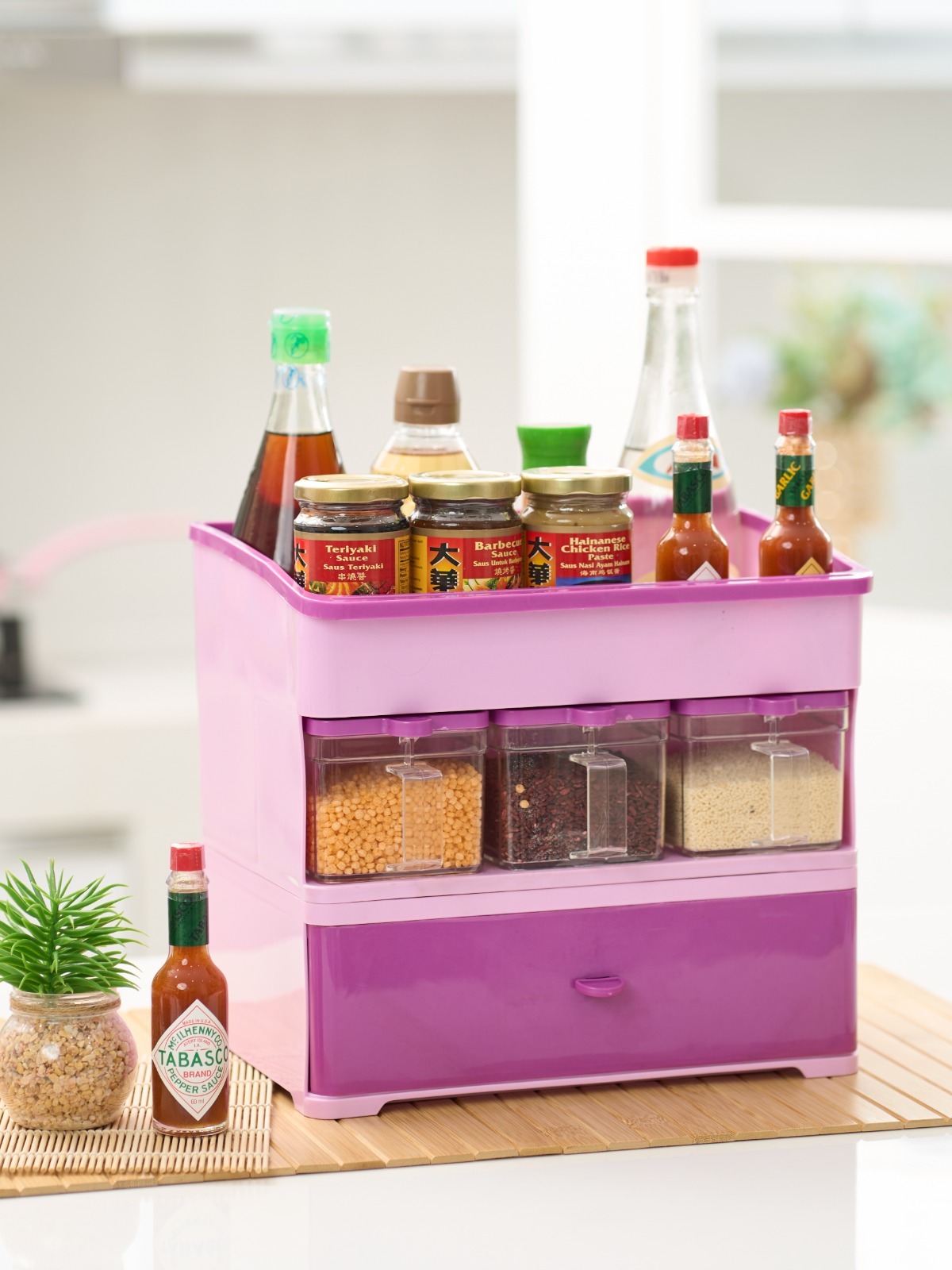 CPM HAZEL Spice Rack SS2 Organizer Rack With Brown Box/Rak Bumbu 2 Susun