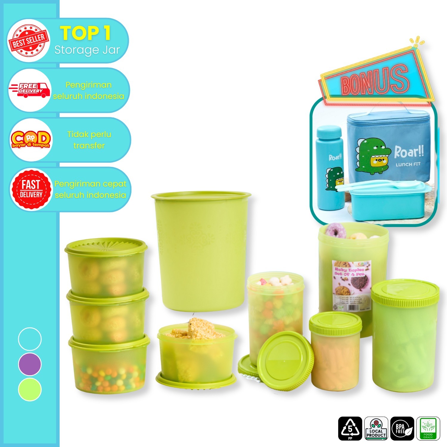 CPM Paket Super Jar 9 In 1 ( Claryn S 4 + Ruby Set 4 + Savina L 1 + Jennie kids 1 Set )