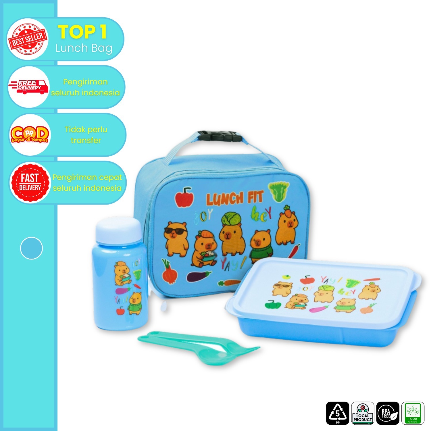 CPM Capy Lunch Fit Set Of 4 Pcs/Tas Bekal Makan Set
