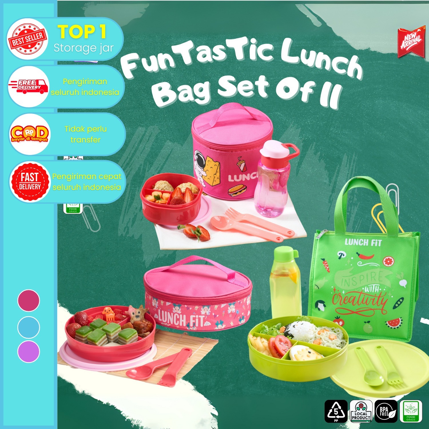 CPM Funtastic Lunch Bag Set Of 11