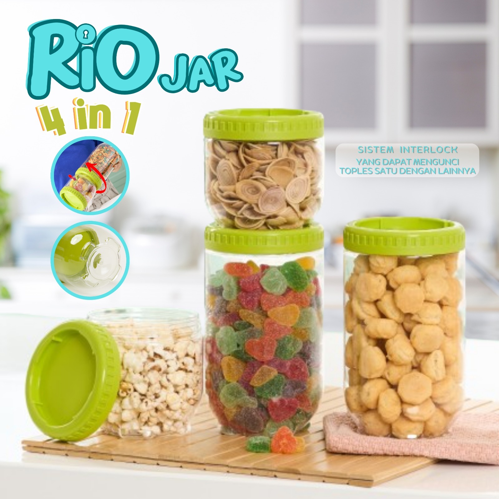CPM Paket Rio Jar 4 In 1 ( S 2 Pcs Dan M 2 Pcs ) Toples Multifungsi