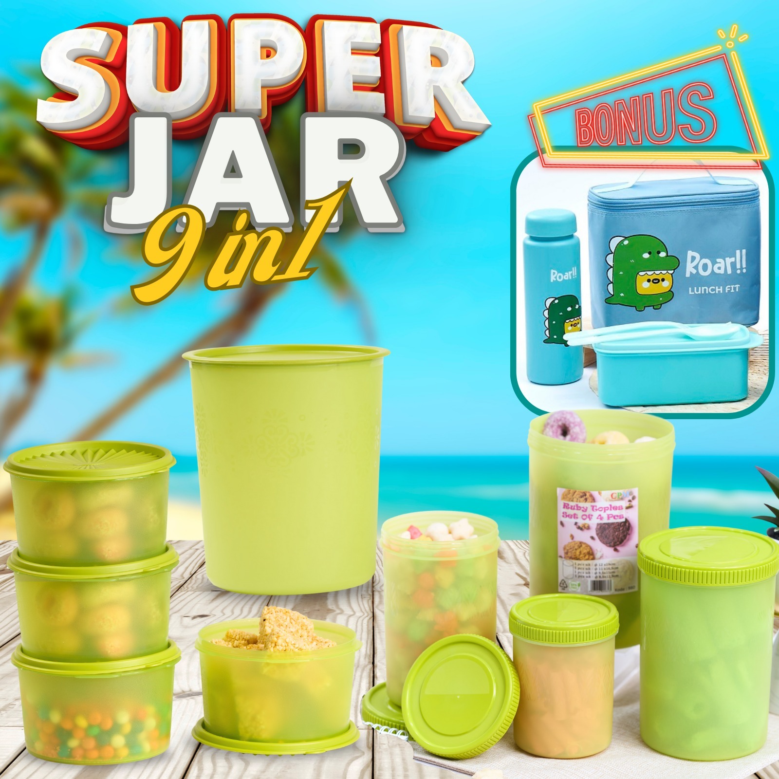 CPM Paket Super Jar 9 In 1 ( Claryn S 4 + Ruby Set 4 + Savina L 1 + Jennie kids 1 Set )