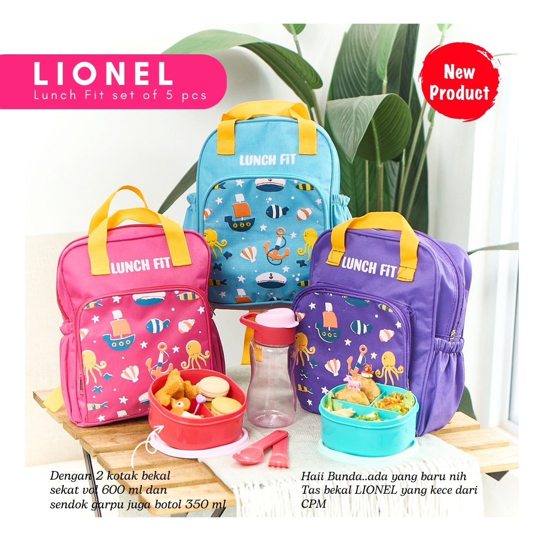 CPM Lionel Lunch Bag Set Of 4 Pcs /Tas Bekal Makan Set