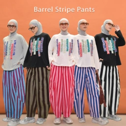 Barrel Printed Stripe Pants